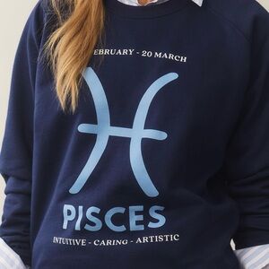 Anthropologie Navy Blue Pisces Sweater